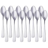 Amazon Basics Kaffeelöffel aus Edelstahl, Gerades Design, 12er-Pack, Silber