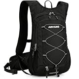 Arvano Fahrradrucksack leicht Skirucksack Klein Wanderrucksack Mtb Fahrrad Rucksäcke 15L Multifunktionaler Laufrucksack für Damen & Herren (Schwarz)