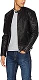 Jack and Jones Herren Jacke Lederjacke & Kunstleder Männer Übergangsjacke schwarz (Tate Lederjacke, L)