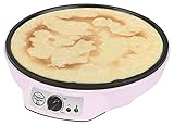 Bestron Crêpes Maker im Retro Design, für Crepes mit Ø 30 cm, inkl. Teigverteiler & Crêpes-Wender, mit Antihaftbeschichtung, 1000 Watt, Farbe: Pink