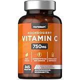 Vitamin C Tabletten 750mg | 365 Vegane Pills | Kapseln Alternative | by Horbaach