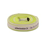 Ø 1 Zoll - 25 mm, 20 m Flachschlauch | Bauschlauch | Industrieschlauch | Synthetischer Gummi, Weiß mit Grün, 10 Bar, -20°C bis +60°