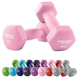 Miweba Sports Neopren Hantelset NKH100 | 𝐏𝐫𝐨𝐟𝐢 Hantel - Hexagon Hanteln Set - Kurzhanteln - Kurzhantel Set - Gymnastikhanteln - Hantel Set - Dumbbell - 0,5-10 Kg (2X 0.5 kg, Rosa)