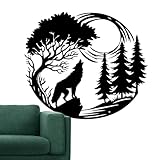 Wolf Metall-Wanddekoration, Tierwelt-Wanddekoration, einzigartige heulende Wolf-Wandkunst, kreative Tier-Wand-Silhouette, künstlerisch für Arbeitsplatz, Garten