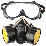 Delmkin Profi Gasmaske Aktivkohle- Lackiermaske Atemschutzmaske mit 2 Filtern Anti-Staub, Pestizide, Formaldehyd, Farblack