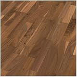 HORI® Echtholz Parkett, Fuß, Holzboden, 3-Schicht Fertigparkett, pflegeleicht, Klick-Verbindung, Optimale Wärmeleitung, emissionsarm geölt, 14 mm | Muster | Nussbaum