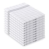 Vaily Geschirrtücher Grau-Kariert 10er Pack - 70 x 45 cm aus 100% Baumwolle