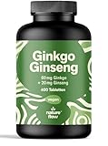 Ginkgo + Ginseng Tabletten Hochdosiert - 400 Tabletten - 60 mg Ginkgo Biloba + 20 mg Ginseng - Leicht schluckbare Alternative zu Kapseln - Vegan & Produziert in Deutschland