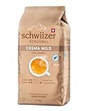 Schwiizer Schüümli Crema Mild, 100 Prozent edle Arabica Kaffeebohnen, fruchtig-nussig, für Vollautomaten, Stärke 2/5, helle Röstung, Rainforest Alliance-zertifiziert, 1kg