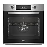 Beko BBIE12300XFP Einbau-Backofen mit 8 Heizarten, 72 l Garraum-Volumen, Multifunktionsdisplay mit Sensortasten, Pyrolytische Selbstreinigung, AeroPerfekt, SteamShine-Reinigung, Schwarz/Edelstahl