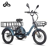 Fafrees F20 Mate Elektro Dreirad für Erwachsene 21Ah/1008Wh Akku [ Offiziell ] E-Bike Herren 180kg, Elektrofahrrad Damen Hydraulische Scheibenbremsen 65N.m, Electric Bike 65N.m, E 3 Räder- Update
