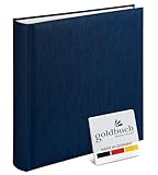 goldbuch 31708 Fotoalbum, Summertime, Fotobuch mit 100 weiße Seiten & Pergamin Trennblättern, Foto Album aus Leinen, Erinnerungsalbum, 30 x 31 cm, Blau