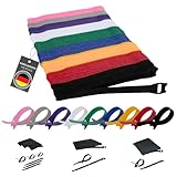 V VEJK® 150 Stück Wiederverschließbare Kabelbinder aus Nylon | wiederverwendbare kabelbinder | Bestes Kabelmanagement, egal ob zu Hause oder im Büro. (9 Farben)