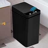 Zinueen Mülleimer Bad Sensor Kosmetikeimer- Mülleimer mit Sensor Technologie, Touchless & Wasserdicht - für Büro & Bad - Mülleimer mit Deckel & No Noise Funktion
