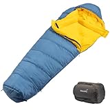 Skandika Schlafsack Gjora | Mumienschlafsack für Erwachsene, 3-4 Jahreszeiten, Nylon-Ripstop, kompakt, wasserabweisend, Packsack | Outdoor, Camping, Wandern, Winter