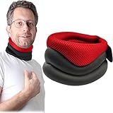 Nackenstütze Vitavix Schnarchen , Neck Support Gegen Schnarchen, Verstellbare Halskrause Mensch, Entlastet Druck in der Wirbelsäule, Schnarchen und Schlafapnoe ab der ersten Nacht stoppen (Red)