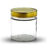 Apoidea – Honiggläser 250g mit DEEP Twistoff Deckel in Gold 24 Stück/Honiggläser 250g mit Deckel/Honigglas und Einweckglas Deepglas/Hochwertige Honig Gläser für Ihren eigenen Honig