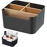 Bambus Tisch Organizer Desktop, 5 Fächer Holz Desktop Stift, Schreibtisch Organizer, Aufbewahrungsbox, Holz Desktop Fernbedienungshalter, Desktop Organizer für Kosmetika, Stifte, Kleine GegenstäNde