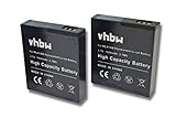 vhbw 2X Li-Ion Akku 1000mAh (3.7V) kompatibel mit Kamera Camcorder Video Maginon Action Cam AC-800W