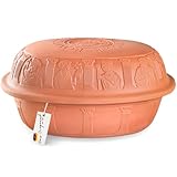 Römertopf Bräter MAXI für 8-10 Personen - 7 Liter Gänsebräter mit Deckel aus Keramik - Zum Schmoren, Braten und Dampfgaren - Backofengeeignet