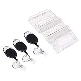 Vicloon Ausweisjojo, Schlüssel JoJo Ausweis JoJo mit Ausweishülle Ausweishalter mit Extra Starker Feder und reißfester Schnur mit Gürtelclip für Kartenhalter, Schlüsselkarten (3 Pcs)