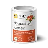 Raab Vitalfood® Bio Hagebutten Kapseln (150 Stück) - Premium-Sorte AP-4® Hagebutte aus dem Süden von Chile, mit natürlichem Vitamin C für eine normale Kollagenbildung & Knorpelfunktion, ohne Zusätze
