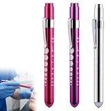 3 Stück Pupillenleuchte Set, Diagnostikleuchte Pupillenleuchte, LED Taschenlampe Augenleuchte, Tragbare Lichtgriffel mit Taschenclip, ZubehöR Pflege ZubehöR