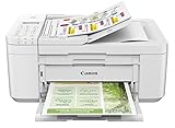 Canon Farbtintenstrahldrucker PIXMA TR4651 Multifunktionsgerät DIN A4 (Scanner, Kopierer, Drucker, Fax, 4800 x 1200 DPI, LCD, WLAN, USB, Apple AirPrint, PIXMA Cloud Link, ADF Duplexdruck) weiß