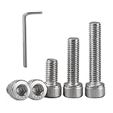 QANCEN 10 Stück M6x100mm Schrauben Zylinderschrauben mit Innensechskant, Edelstahl A2 V2A Zylinderkopfschrauben Vollgewinde Innensechskantschrauben mit Schraubenschlüssel