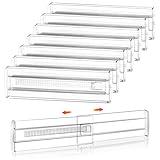 8 Stück Schubladentrenner, Schubladentrenner Verstellbar, 8 cm hoch, 28.5-50.5cm, Schubladen Trenner, Küchenschubladen Organizer für Kleiderschrank Wickelkommode Schreibtisch Küche, Transparent