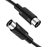 Getaria Hochwertiges MIDI-Kabel 5 Pin DIN Plug 5 m schwarz, verwendet für Audiokabel für Elektronisches Klavier, MIDI-Tastatur, Synthesizer, Audioschnittstelle, Sequencer, Multi-Effect Pedal (2m)