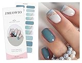 JMEOWIO Nagelfolie Gold Glitter Hellblau Gel Nail Nagelfolien Selbstklebend Nagelsticker Uv Härtend Dekoration Nageldesign Zubehör