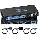 USB 3.0 HDMI KVM Switch 2 PC 1 Monitore 4K@60Hz KVM-Switches...