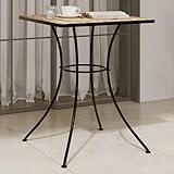 Qnhdfrt Keramik Mosaik Bistrotisch Terrakotta 60x60x74 cm mit Pulverbeschichtetem Eisengestell Robust für Garten Balkon Terrasse Outdoor und Camping als Stilvoller Beistelltisch