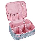 Reise Kosmetiktasche Große Make-up-Tasche Schminktasche Kosmetiktasch Organizer für Damen und Mädchen (Flamingo)