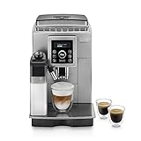 De'Longhi ECAM 23.460.SB Kaffeevollautomat (15 bar Druck, Automatik-Cappuccino-System, abnehmbarer Wassertank 1,8 l, LCD-Panel, automatische Reinigung) silber/schwarz