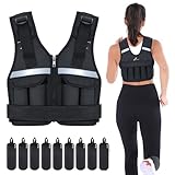 Sportneer Verstellbare Gewichtsweste 0,9-8kg, 9-in-1 Schnell Verstellbare Laufweste für Männer und Frauen, Krafttraining, Calisthenics und Gym, Hochwertige Weight Vest