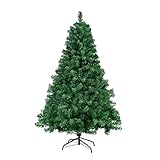 Homewit künstliche Weihnachtsbaum 150 cm (Ø ca. 75 cm), künstliche grüne Tannenbaum mit 420 Zweige, abziehbar zusammenklappbar und schwer entflammbar, Weihnachtstanne mit Metall Ständer (Ø ca. 35 cm)