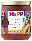 HiPP Bio Frucht und Getreide Pflaume in Birne mit Vollkorn, 160g, 6er Pack (6x160g)