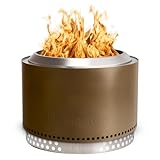 Solo Stove Feuerschale Yukon 2.0 mit Standfuß | Feuerstelle für Raucharme Holzverbrennung, Herausnehmbare Auffangschale, Mobile Outdoor Feuertonne, Edelstahl, 68,5 x 50,5 cm, 20 kg, Bronze