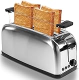 XXL Toaster Beleuchtete Tasten Toster Langer Toaster Breiter Toaster Schmaler Toaster Großer Toaster Edler Toaster