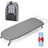 Johgee Bügelbrett klappbar, Platzsparendes Bügeltisch für Dampfbügeleisen 81.5 x 31 cm, Stabil Dampfbügeltisch mit rutschfeste Füße (Style 1)