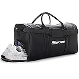 RR Sports - Sporttasche mit Schuhfach schwarz für Damen, Herren & Kinder, Sport Trainingstasche für Fitness, Fitnessstudio, Gym & Fußball, Fitnesstasche Frauen & Männer Sporttaschen klein 30 Liter