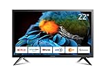 DYON Smart 22 XT 56,4 cm (22 Zoll) Fernseher (Full-HD Smart TV, HD Triple Tuner (DVB-C/-S2/-T2), Prime Video, Netflix & HbbTV) [Modelljahr 2022]