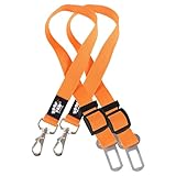 2 Stück | Verstellbarer Hundesicherheitsgurt für Auto-Hundesicherheitsgurt für Auto - Hundegeschirr | Haustierreisezubehör (Orange)