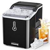 VINATO Eiswürfelmaschine, 9 Eiswürfel in Nur 8 Minuten Eiswürfelbereiter, Ice Cube Maker 10kg/24h, Schwarz