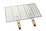 Edelstahl-Grillrost mit abnehmbaren Handgriffen 67 x 40 cm
