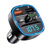 ORIA Bluetooth FM Transmitter Auto, Bluetooth 5.3 Adapter für Auto Radio, Rauschunterdrückung Mikrofon & 2 USB Aufladung, Freisprechen Carkit, unterstützt BT, SD-Karte, USB-Stick