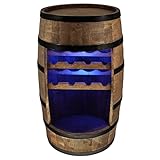 CREATIVE COOPER Weinregal Holz - Weinschrank Mini Bar - Weinschrank Mann und Frau - Barschrank mit LED-Leuchten - 80cm hoch - Retro deko Bar Regal - Hausbar Theke - Fassmöbel (Wenge)