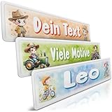 schildEVO 1 Junior Kennzeichen | BOYS | Wunschtext | Kinder-Namensschild für Jungs | 34 x 9 cm | Aluminium | Schild für Kinderauto, Kettcar, Tretauto, Bobby Car, Bollerwagen, Geburtstag
